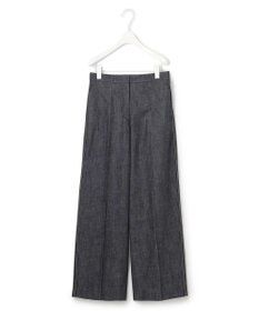 ICB 【洗える】 コットンリアクティブデニム ワイドストレートパンツ