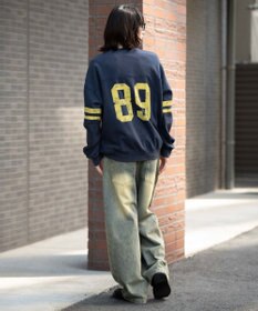 WEGO 【ユニセックス着用ITEM】ケミカルウォッシュナンバリングプルオーバー