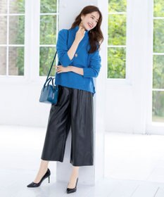 Tiaclasse 【洗える】もっちり柔らかいリブタートルプルオーバーニット