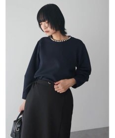 Green Parks パール付ポンチカットプルオーバー