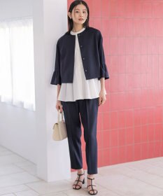 組曲 ライトリネンライクテーパード パンツ