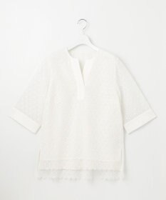 自由区 S 【洗える】ジオメトリックフラワーレースプルオーバー ブラウス