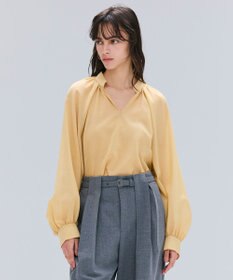 BEIGE， 【洗える】MOYE / シアーウールパフスリーブブラウス