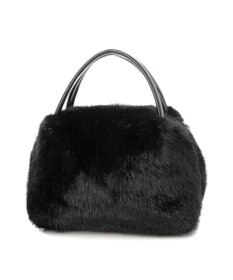 UNBILLION カシュカシュ cachecache / ミンク風エコファー2wayボックストート