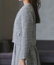 Tiaclasse 【洗える】ツイードノーカラージャレロ