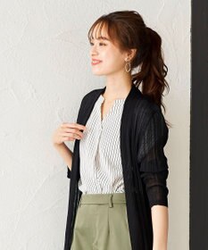 Tiaclasse 【UVケア・接触冷感】さらっと羽織れる膝丈ロングトッパーカーディガン