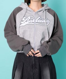 WEGO カレッジロゴラグランジップパーカー