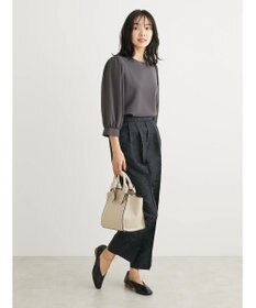 Green Parks 袖異素材使いリップルプルオーバー