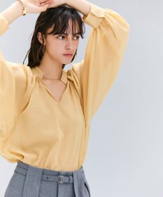 BEIGE， 【洗える】MOYE / シアーウールパフスリーブブラウス