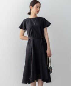 組曲 L エンブロイダリーレースフレアスリーブ ワンピース