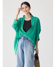 AMERICAN HOLIC 接触冷感５分袖変形ドルマンシアーシャツ