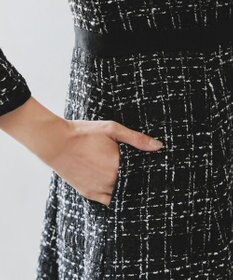 Tiaclasse 【安田美沙子さん着用・洗える】配色ツイードワンピース