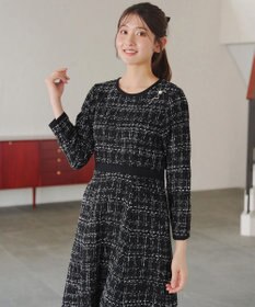 Tiaclasse 【安田美沙子さん着用・洗える】配色ツイードワンピース