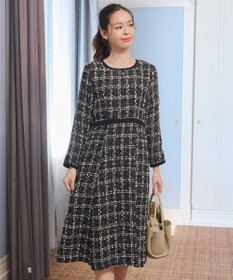 Tiaclasse 【安田美沙子さん着用・洗える】配色ツイードワンピース
