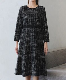 Tiaclasse 【安田美沙子さん着用・洗える】配色ツイードワンピース
