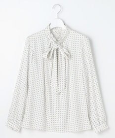 J.PRESS LADIES S スエード幾何プリント ブラウス