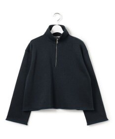 23区 【先行予約】シャイニーコットンテリー ハーフジップ スウェット