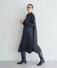 YECCA VECCA ヴィンテージサテンシャツワンピース