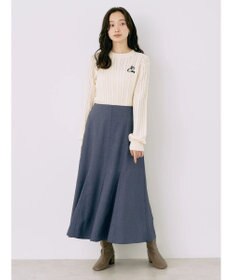 earth music&ecology 刺繍入りケーブルニットプルオーバー