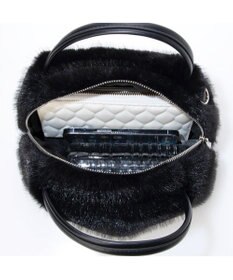 UNBILLION カシュカシュ cachecache / ミンク風エコファー2wayボックストート