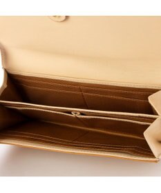 UNBILLION perche 牛革×ハラコ風ドットダブルかぶせ長財布