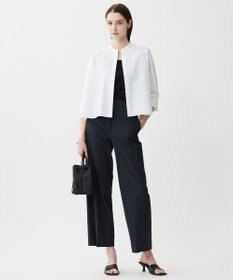 ICB L 【接触冷感・UVカット・洗える】ヴィンテージスパンブロード バンドカラーシャツ