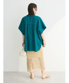 Green Parks 綿麻混ポンチョ風シャツ