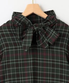 組曲 シアーツイルチェック ハイネックブラウス