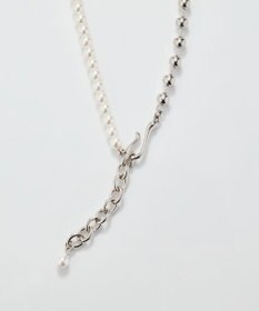 Phoebe 【セレモニーセット】マルチwayメタルボールパールネックレス×2wayグレースツイストラインイヤリングSET