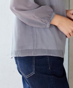 Tiaclasse L 【洗える】ドビーシフォンパールブラウス