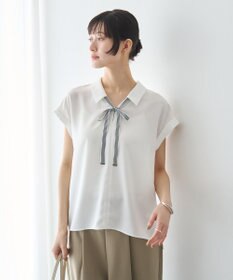 YECCA VECCA 2wayストライプリボンブラウス