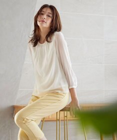 Tiaclasse L 【洗える】ドビーシフォンパールブラウス