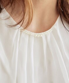 Tiaclasse L 【洗える】ドビーシフォンパールブラウス