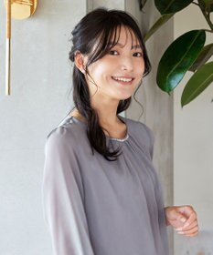 Tiaclasse L 【洗える】ドビーシフォンパールブラウス