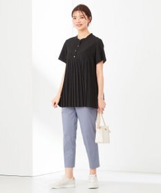 ANY SIS L 【洗える】ジョーゼットプリーツコンビ ブラウス