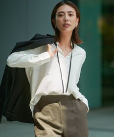 ICB マラボーテＷジョーゼット バイカラーナロータイカットソー オフホワイト系