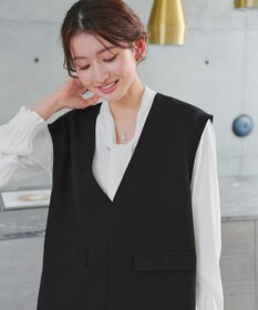 Tiaclasse 【ブラウス&ベスト&パンツ3点セット】リボンタイブラウス＋ベスト付き 3点セットアップ