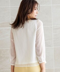 Tiaclasse L 【洗える】ドビーシフォンパールブラウス