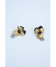 monshiro 【パール】ビオラ イヤリング（ブラック）