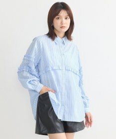 earth music&ecology レギュラーカラーフリルシャツ