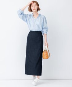 23区 L デニムライクシャンブレー Iライン スカート