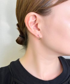 Phoebe 【金属アレルギー対応】ポイントビジューフープピアス/ニッケルフリー シルバー