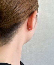 Phoebe 【金属アレルギー対応】ポイントビジューフープピアス/ニッケルフリー シルバー