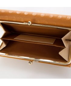 UNBILLION perche 牛革×ハラコ風ドットダブルかぶせ長財布