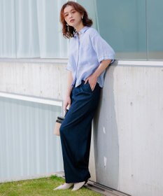 23区 【洗える】デニムライクシャンブレー ワイドパンツ