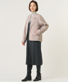 J.PRESS LADIES S ウールナイロンリバー ノーカラー コート