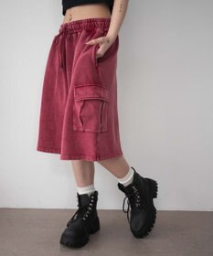 WEGO 【ウエストゴム】スウェットカーゴハーフパンツ