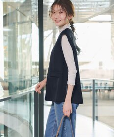 Tiaclasse 【ブラウス&ベスト&パンツ3点セット】リボンタイブラウス＋ベスト付き 3点セットアップ