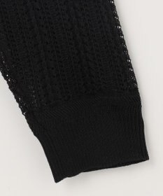 J.PRESS LADIES L 【洗える・抗菌防臭】コットンアセテート Vネック レーシー カーディガン