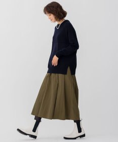 23区 【洗える】ウールコード モックネック 切り替え編み ニット